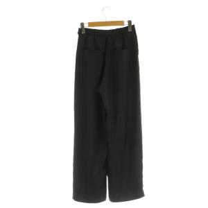 Ameri VINTAGE 25SS RELAX SILKY STRIGHT PANTS ワイドパンツ タック サテン S ブラック