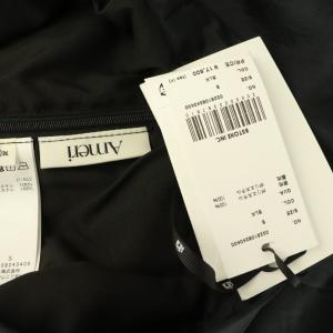Ameri VINTAGE 25SS RELAX SILKY STRIGHT PANTS ワイドパンツ タック サテン S ブラック