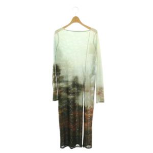 25AW UND LANDSCAPE PRINT LONG TOP ロングカットソー スリット 長袖 F