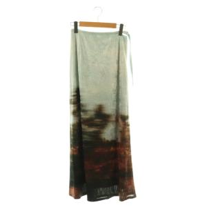 25AW UND LANDSCAPE PRINT WAIST SLIT SKIRT スカート ロング S