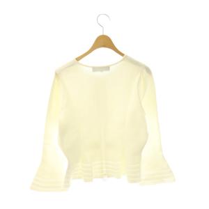 M'S GRACY ニットジャケット ノーカラージャケット ジップアップ 38 ホワイト /DF OS