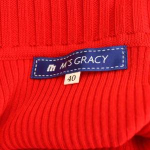 M'S GRACY ニット プルオーバー コサージュ付き 40 レッド /DF OS