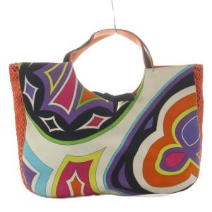 Emilio Pucci トートバッグ プッチ柄 キャンバス ホワイト /YO17