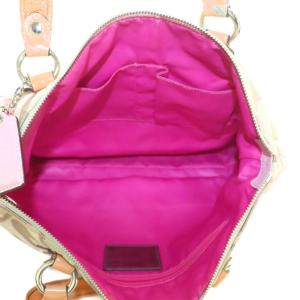 COACH POPPY シグネチャー トートバッグ キャンバス ベージュ ピンク F16289 /MI OS