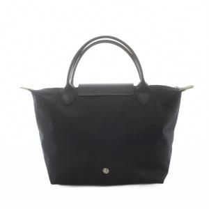 Longchamp ル・プリアージュ S トートバッグ ハンドバッグ 黒 ブラック 無地 レザーハンドル /RI OS