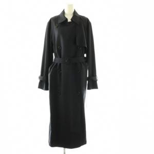 24AW Wool PL Flannel Relaxed Trench コート ロング ダブル S ネイビー