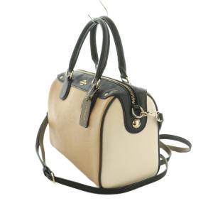 COACH バイカラー 2way ハンドバッグ ショルダーバッグ ベージュ 白 F57498 /MI OS