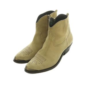 GOLDEN GOOSE ショートブーツ ウエスタン スエード 38 23.7cm ベージュ G35WS274 /MI OS