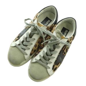 GOLDEN GOOSE SUPER-STAR スニーカー ハラコ ヒョウ柄 37 ベージュ