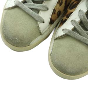 GOLDEN GOOSE SUPER-STAR スニーカー ハラコ ヒョウ柄 37 ベージュ