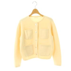 25SS コットンポリエステルダブルフェイス 4ポケットカーディガン ニット S オフホワイト /HK