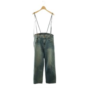 サスペンダーDENIM デニムパンツ ジーンズ ダメージ加工 ブルー /MY OS