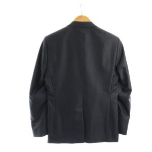 ZARA MAN スーツ フォーマル 絹 シルク ジャケット L パンツ XL ネイビー グレー 2つボタン 長袖 ダブルカフス