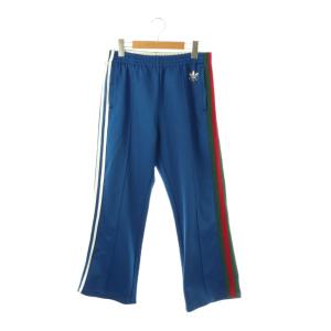 ×adidas フレアトラックパンツ M 青 696270