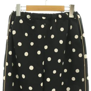 6 ROKU BEAUTY&YOUTH DOT PRINT PANT ドットプリントパンツ スラックス イージー ウエストゴム 36 黒 ブラック