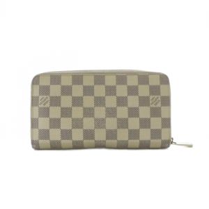 LOUIS VUITTON ジッピーオーガナイザー ダミエ 長財布 小銭入れ 札入れ ラウンドファスナー アイボリー チェック柄 総柄