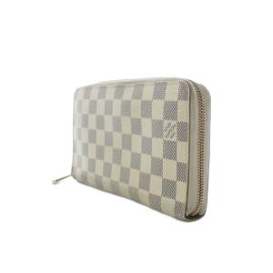 LOUIS VUITTON ジッピーオーガナイザー ダミエ 長財布 小銭入れ 札入れ ラウンドファスナー アイボリー チェック柄 総柄