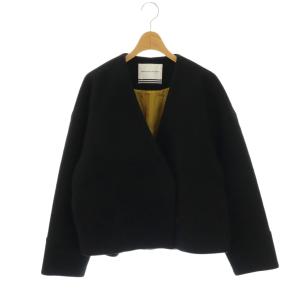 POODLE MIDI COAT コート ノーカラー ショート 38 ブラック /HK OS