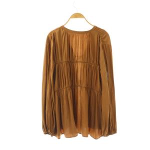 RIVE DROITE RIVEDROITE リブドロワ 25AW 2WAY仕様 ギャザーストリングツイルブラウス F ブラウン /DF OS