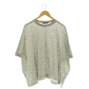 ドット柄 オーバーカットソー Tシャツ 五分袖 七部袖 グレー /SS OS