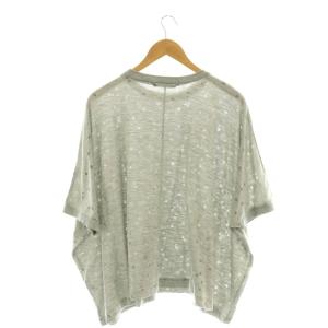 mizuiro ind mizuiroind ドット柄 オーバーカットソー Tシャツ 五分袖 七部袖 グレー /SS OS