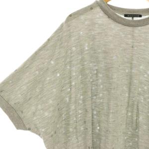 mizuiro ind mizuiroind ドット柄 オーバーカットソー Tシャツ 五分袖 七部袖 グレー /SS OS