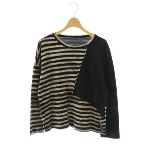 24AW 切り替え ボーダーカットソー Tシャツ 長袖 2 黒 ブラック グレー /SS OS