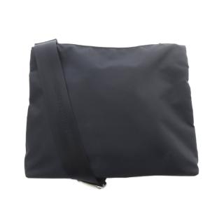 Longchamp ロゴ ナイロンショルダーバッグ 黒 ブラック /SR