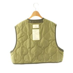 HYKE キルティングクロップドベスト OSFA カーキ