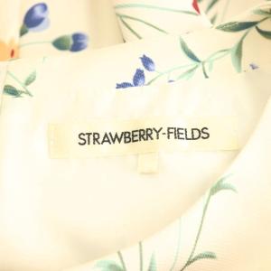 STRAWBERRY-FIELDS 花柄 ノースリーブワンピース ひざ丈 アイボリー マルチカラー /DF OS