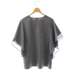 ADORE 24SS 2WAYツイルブラウス プルオーバー フレンチスリーブ 38 グレー /HK OS