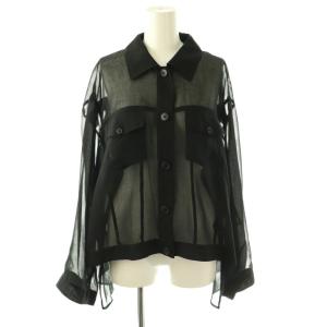 24SS ソフトオーガンジージャケット シャツ 38 ブラック /ES OS