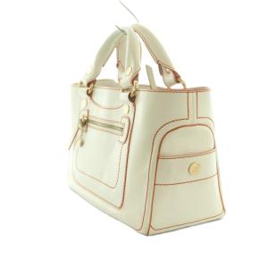 CELINE ブギーバッグ ハンドバッグ レザー バイカラー 白 オレンジ /MI OS OH
