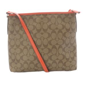 COACH シグネチャー ショルダーバッグ 茶色 ブラウン オレンジ F58297 /SR