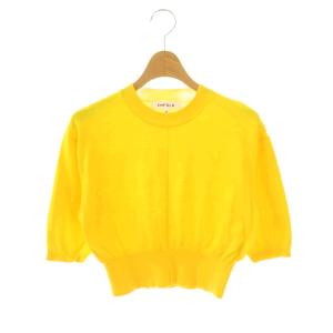 24SS CROPPED KNIT T-SHIRT ニット セーター クロップド 半袖 シルク混 38