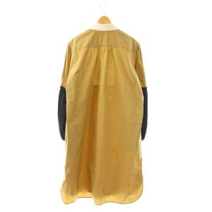 Max Mara 白タグ チュニックワンピース 長袖 シャツ 切替 ベージュ /MY OS