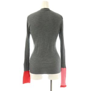 ENFOLD LAYERD RIB PULLOVER ニット カットソー 長袖 38 グレー レッド ピンク /DO