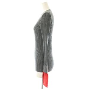 ENFOLD LAYERD RIB PULLOVER ニット カットソー 長袖 38 グレー レッド ピンク /DO