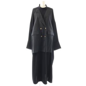 26SS VEST LAYERED LIKE DRESS ワンピース 38 ネイビー オフホワイト