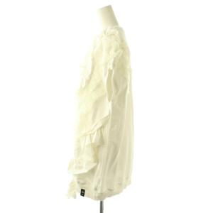 DOUBLE STANDARD CLOTHING 24AW タフタフリルプルオーバー スウェット カットソー F ホワイト /DO OS