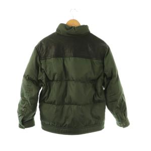 PRADA sport ダウンジャケット ラムレザー 48 ダークグリーン ブラック SGH269