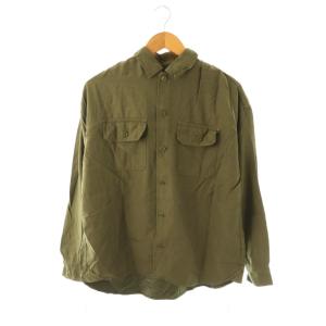 Military Shirt ミリタリーシャツ 長袖 F カーキ /ES OS
