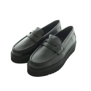 PLATFORM LOAFERS ローファー レザー 厚底 7 24.0cm 黒 2312W /MI OS