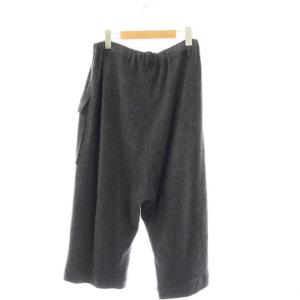 plantation PL44JF329 ウールリネン混イージーパンツ ニット ワイド クロップド リネン混 2 チャコール