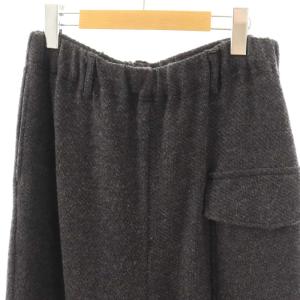 plantation PL44JF329 ウールリネン混イージーパンツ ニット ワイド クロップド リネン混 2 チャコール