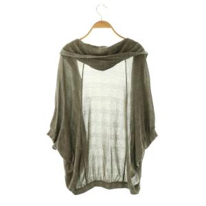 Y's YOHJI YAMAMOTO チェックフードボレロ カーディガン 半袖 ニット 2 グレージュ /MY