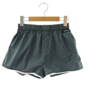 SEA CHECK SHORTS ショートパンツ ホットパンツ チェック柄 F スモークグリーン ブラック /ES