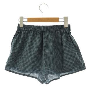 SEA CHECK SHORTS ショートパンツ ホットパンツ チェック柄 F スモークグリーン ブラック /ES
