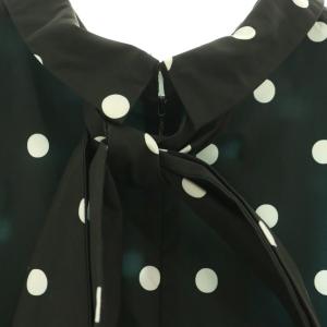 Apuweiser-riche 24SS ロールカラーチュニックブラウス シャツ ノースリーブ ドット柄 2 黒 ブラック /BB