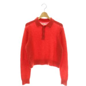 25AW モヘア ポロ ニットトップ 長袖 XS レッド /MY OS